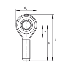 桿端軸承 GAKSR14-PS, 根據(jù) DIN ISO 12 240-4 標準，特種鋼材料，帶右旋外螺紋，免維護
