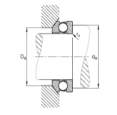 推力深溝球軸承 53207, 根據(jù) DIN 711/ISO 104 標(biāo)準(zhǔn)的主要尺寸，單向，帶球面軸承座圈，可分離