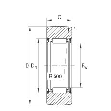 支撐型滾輪 RNA2203-2RSR, 無軸向引導(dǎo)，兩側(cè)唇密封