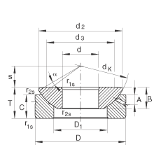 推力關(guān)節(jié)軸承 GE10-AX, 根據(jù) DIN ISO 12 240-3 標(biāo)準(zhǔn)，需維護(hù)