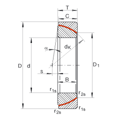 角接觸關(guān)節(jié)軸承 GE100-SW, 根據(jù) DIN ISO 12 240-2 標(biāo)準(zhǔn)，免維護(hù)