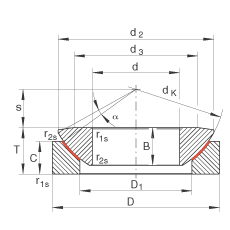 推力關(guān)節(jié)軸承 GE60-AW, 根據(jù) DIN ISO 12 240-3 標準，免維護