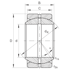 關(guān)節(jié)軸承 GE19-ZO, 根據(jù) DIN ISO 12 240-1 標(biāo)準(zhǔn)，英制尺寸，需維護(hù)