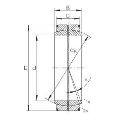 關(guān)節(jié)軸承 GE70-DO, 根據(jù) DIN ISO 12 240-1 標(biāo)準(zhǔn)，需維護(hù)