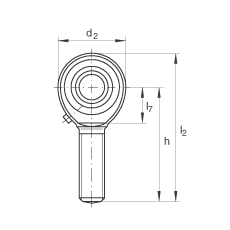 桿端軸承 GAKL30-PB, 根據(jù) DIN ISO 12 240-4 標(biāo)準(zhǔn)，帶左旋外螺紋，需維護(hù)