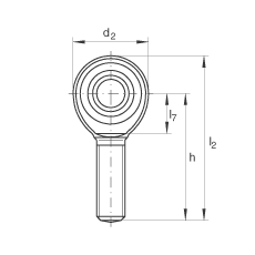 桿端軸承 GAKR6-PW, 根據(jù) DIN ISO 12 240-4 標準，帶右旋外螺紋，需維護