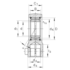 液壓桿端軸承 GIHRK40-DO, 根據(jù) DIN ISO 12 240-4 標(biāo)準(zhǔn)，帶右旋螺紋夾緊裝置，需維護(hù)