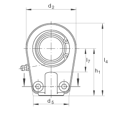 液壓桿端軸承 GIHRK40-DO, 根據(jù) DIN ISO 12 240-4 標(biāo)準(zhǔn)，帶右旋螺紋夾緊裝置，需維護(hù)