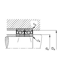 主軸軸承 HSS71906-E-T-P4S, 調(diào)節(jié)，成對(duì)安裝，接觸角 α = 25°，兩側(cè)唇密封，非接觸，限制公差