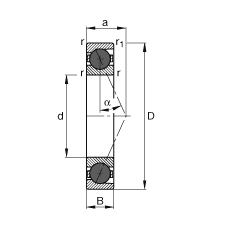 主軸軸承 HCB71910-E-T-P4S, 調(diào)節(jié)，成對(duì)或單元安裝，接觸角 α = 25°，陶瓷球，限制公差