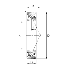 主軸軸承 HS7028-E-T-P4S, 調(diào)節(jié)，成對或單元安裝，接觸角 α = 25°，限制公差