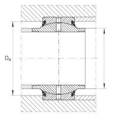 關(guān)節(jié)軸承 GE60-HO-2RS, 根據(jù) DIN ISO 12 240-1 標(biāo)準(zhǔn), 需維護(hù)，兩側(cè)唇密封