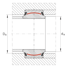 關(guān)節(jié)軸承 GE70-UK-2RS, 根據(jù) DIN ISO 12 240-1 標(biāo)準(zhǔn), 免維護(hù)，兩側(cè)唇密封