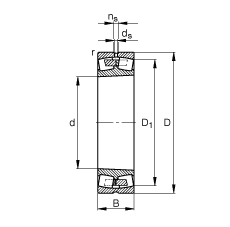 調(diào)心滾子軸承 24044-B-K30-MB, 根據(jù) DIN 635-2 標(biāo)準(zhǔn)的主要尺寸, 錐孔，錐度 1:30